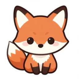 cute fox emoji, clean vector art, emoji style, render