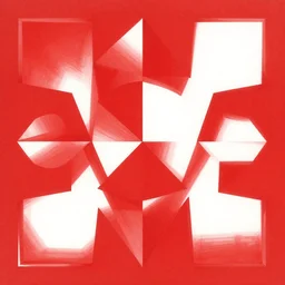 album cover art for red white design of shapes akihiko yoshida
