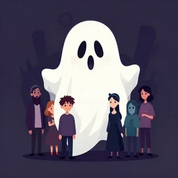 a spooky ghost 👻. clean cel shaded vector art. shutterstock. behance hd by lois van baarle, artgerm, helen huang, by makoto shinkai and ilya kuvshinov, rossdraws, illustration, art by ilya kuvshinov