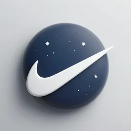 spaceship Nike logo, stars, hyper realism, octane render, 8k