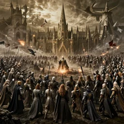 lord of the rings huge battle, wide view, 4k, 8k