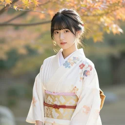 beautiful photography of young japanese girl in half open kimono