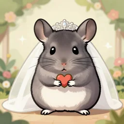 a chinchilla getting married, digital art