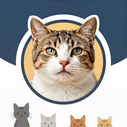 cat theme logo, cat theme banner, cat design, a smiling cat, art photography style, trending on artstation, warm light, lovely and cute, fantasy art, 8 k resolution, cynical realism, computer art, conceptual art