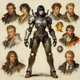 full character portrait max mad cyberpunk warhammer 4 0 k, machinist tech girl character design, painting by gaston bussiere, katsuya terada, nc wyeth, greg rutkowski, craig mullins, vermeer, frank frazetta, mucha, tom of finland, trending on artstation, jeffery catherine jones