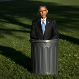 obama in a trashcan