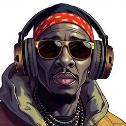 obama as a fashionable soundcloud rapper, illustration by horohiko araki