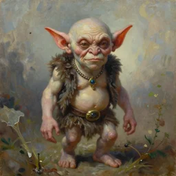 A beautiful, highly detailed, very realistic oil painting of a goblin oil painting by Afremov.