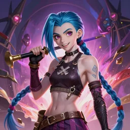 jinx, zaun background, piltover, league of legends, arcane series netflix, flower explosion, portrait shinkai makoto studio ghibli studio key hideaki anno sakimichan stanley artgerm lau rossdraws james jean marc simonetti elegant highly detailed digital painting artstation pixiv