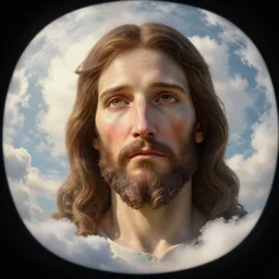 Jesus Christ in Heaven, detailed face, digital art,ultra realistic,ultra detailed, ultra wide Lens
