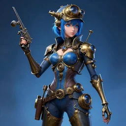 digital art of perfect blue ( 1 9 9 7 ). by greg rutkowski, trending on artstation, high quality artwork, steampunk style.