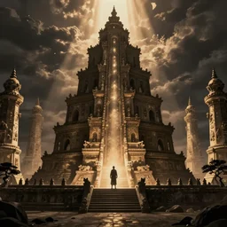 Guarding the ancient knowledge, eerie, concept art, cinematic