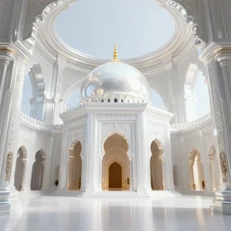 3d Fractal hindu temple mosque interior, dmt, shiny