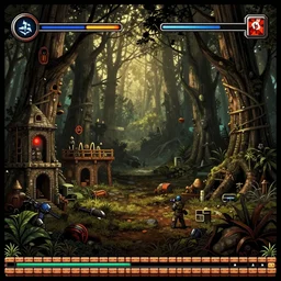 Combat in a survival horror game, PS1, 2D sprites, gameplay screenshot, by Hieronymous Bosch