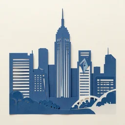 a Paper cutout art sample of a city