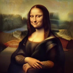 portrait of a long - haired woman smiling as she is sitting upon a table with heightened detail, poised, intense emotion, detailed facial expression, detailed surroundings, intricate, elegant, highly detailed, centered, digital painting, artstation, concept art, smooth, sharp focus, illustration, by ( leonardo da vinci ), wlop