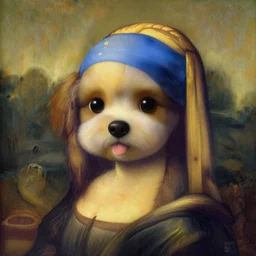 painting of cute dog in style of leonardo da vinchi