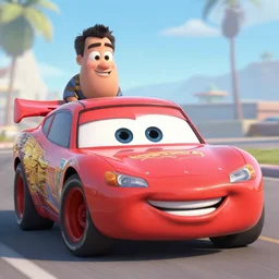 a still from disney pixar's cars with a cameo from tommy wiseau
