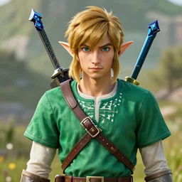 stunning award winning hyperrealistic hdr 8 k highly detailed portrait photo of link from the ledgend of zelda as a real human