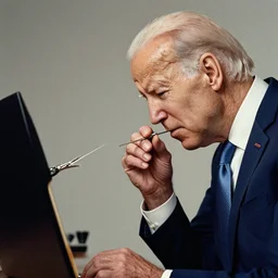 joe biden sniffing boards of canada, album cover art, highly detailed