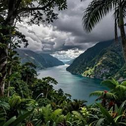 a fjord in a tropical jungle.