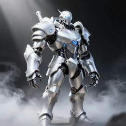 a beautiful artwork illustration, a cybernetic orc design in platinum armor, mechanical, led lights, volumetric fog, godrays, high contrast, high contrast, high contrast, vibrant colors, vivid colors, high saturation, by Greg Rutkowski and Jesper Ejsing and Raymond Swanland, featured on artstation, wide angle, vertical orientation