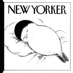 a still frame from comic strip, sleeping bird, 1 9 5 0, herluf bidstrup, new yorker illustration, monochrome bw, lineart, manga, tadanori yokoo, simplified,