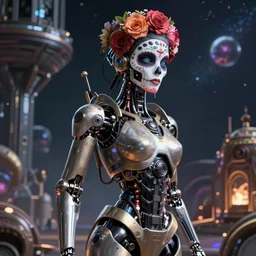 wanderer, beautiful female android!, intricate detailed environment, photorealistic!, octane render, mechanical, concept art, cinematic lighting, interstellar, hyper realism, sharp, cyberpunk, bladerunner, 8 k, el dia los muertos. by angus mckie, moebius, maciej kuciara, stanley lau, artgerm, greg rutkowski