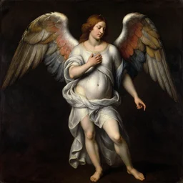 1 4 0 0 s renaissance full body portrait of an angel with wings, painting by jan van eyck, northern renaissance art, oil on canvas, wet - on - wet technique, realistic, expressive emotions, intricate textures, illusionistic detail