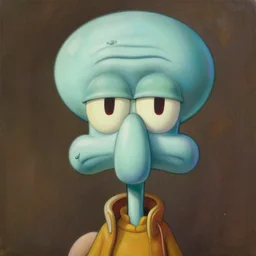 prompt : squidward portrait soft light painted by james jean and katsuhiro otomo and erik jones, inspired by akira anime, smooth face feature, intricate oil painting, high detail illustration, sharp high detail, manga and anime 1 9 9 9