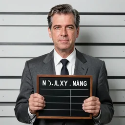 mugshot of Richard Nixon holding prisoner number board