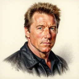 a realistic color drawing of clint eastwood, portrait, rembrandt