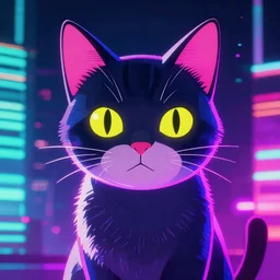anime cat, portrait, vaporwave, synthwave, neon, vector graphics, cinematic, volumetric lighting, f 8 aperture, cinematic eastman 5 3 8 4 film