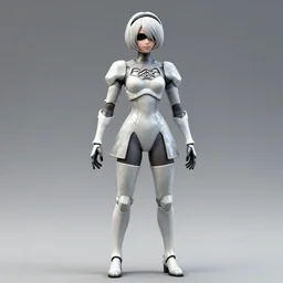 CAD screenshot of a realistic android bodyguard modeled after 2B from Nier Automata and with slender body type and prominent ceramic hex tile armor plates, solidworks, catia, autodesk inventor, unreal engine, gynoid cad design inspired by Masamune Shirow and Tsutomu Nihei and Ross Tran, product showcase, octane render 8k