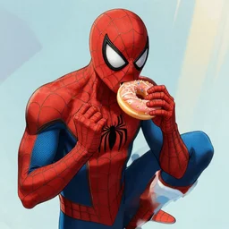 spiderman eating a donut - n 6