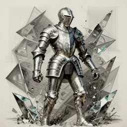 broken body renaissance armour with small shards of glass, avant garde monumental dynamic illustration by velasquez and edward hopper, illusion surreal art, highly conceptual figurative art, intricate detailed illustration, controversial poster art, polish poster art, geometrical drawings, no blur