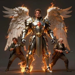 concept art, angel knight rocky balboa by artstation trending, by joseph mallord william turner, luis royo, konstantin razumov, cinematic lighting, fractal flame, highly detailed