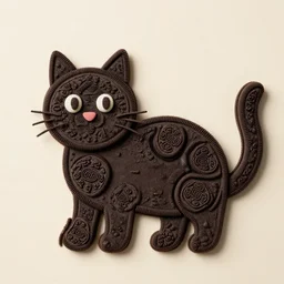 a cat made out of Oreos