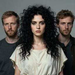 portrait of cassandra the trojan prophetess, wild black curly hair, by bogdan rezunenko and denys tsiperko and tom bagshaw, magic realism