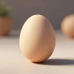 An egg on a table, Cinema4D render, high detail, 4K, depth of field, volumetric lighting