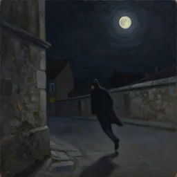 minimalist oil on painting of time flying by with moonlight sorrows in barbes rochechouart, regrets, melancholy, absent father, odissey, gritty feeling, moon, moonlight, at night, wandering in the city, stone, chaotic punk, oil painting, by francis bacon, by beksinski, by kurosawa, by kiarostami, intense emotion