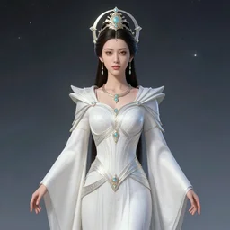 portrait of the powerful empress of the solar system in the style of john berkey. glowing, ornate and intricate linework, stunning, dynamic lighting, ultrafine and hyperdetailed.