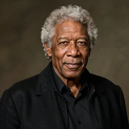 morgan freeman portrait as a dnd character fantasy art.