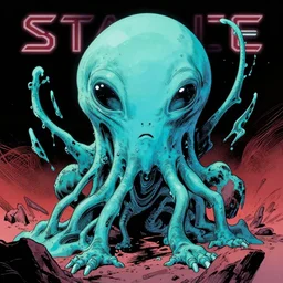 stargate, alien blob the style of Allan Moore, Dave Gibbons