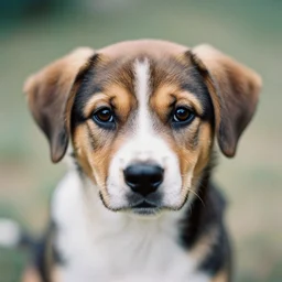 portrait of a puppy, kodak portra iso 5 0. anistigmat lens.