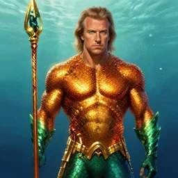 Leonard Cohen as Aquaman, digital painting, trending on Artstation