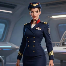 epic professional digital art of gorgeous attractive female supermodel starship military officer, by leesha hannigan, iris van herpen, artstation, cgsociety, wlop, epic, much wow, much detail, gorgeous, detailed, masterpiece