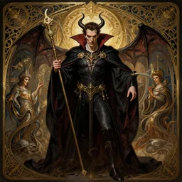 benedict cumberbatch as dracula, intricate, d & d, wizard, powerful, fantasy, art nouveau, baroque style, digital painting, trending on artstation, sharp focus, wide shot, illustration, evil, demonic, monstrous, global illumination, ray tracing, art by artgerm and greg rutkowski and ruan jia