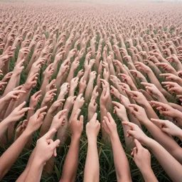 dream like landscape full of fingers