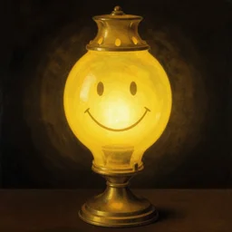 yellow lamp, by paolo uccello, subdimensional, scutoid, happy